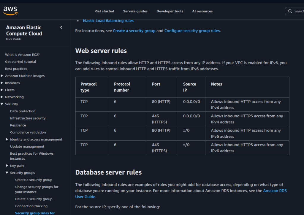 클라우드 보안 그룹 설정, AWS Security Group, Web Server Rules